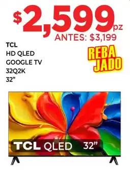 HEB Tcl hd qled google tv 32" oferta