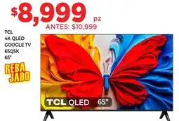 HEB Tcl 4k qled google tv 65" oferta