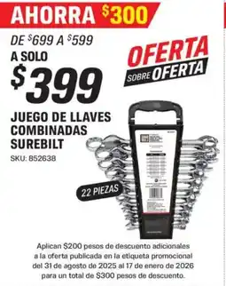 AutoZone Juego de llaves combinadas surebilt oferta