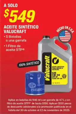 AutoZone Valucraft aceite sintético oferta