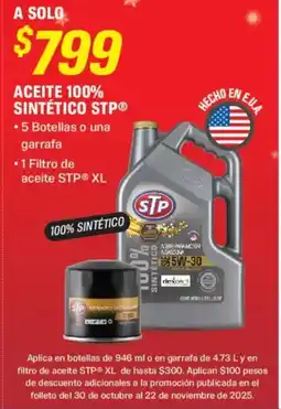 AutoZone Stp aceite 100% sintético oferta