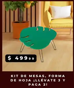 Waldos Kit de mesas, forma de hoja ¡llévate 3 y paga 2! oferta