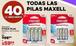 Woolworth Maxell AA o AAA 4 pack pilas oferta