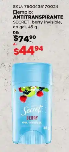 Woolworth Secret antitranspirante oferta