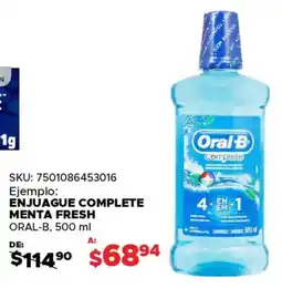 Woolworth Oral-B enjuague complete menta fresh oferta