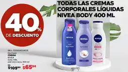 Woolworth Nivea crema body milk, piel extra seca oferta