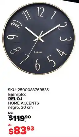 Woolworth RELOJ HOME ACCENTS negro oferta