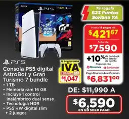 Soriana Súper Ps5 consola digital astrobot y gran turismo 7 bundle oferta