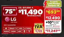 Soriana Súper Lg smart tv 75" oferta