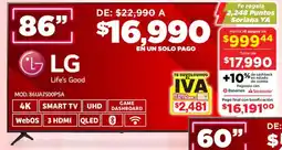 Soriana Súper Lg smart tv 86" oferta