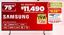 Soriana Súper Samsung smart tv 75" oferta