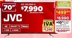 Soriana Súper Jvc smart tv 70" oferta