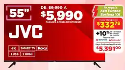 Soriana Súper Jvc smart tv 55" oferta