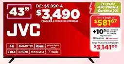 Soriana Súper Jvc smart tv 43" oferta