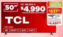 Soriana Súper Tcl smart tv 50" oferta