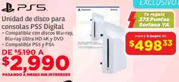 Soriana Súper Ps5 unidad de disco para consolas digital oferta