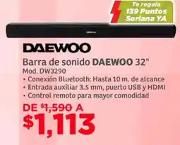 Soriana Súper Daewoo barra de sonido 32" oferta