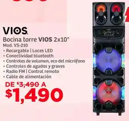 Soriana Súper Vios bocina torre 2x10" oferta