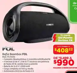Soriana Súper Fol bafle boombox oferta