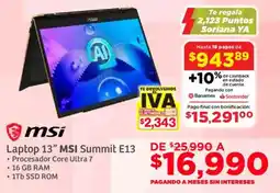 Soriana Súper Msi laptop 13" oferta