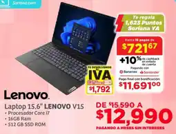Soriana Súper Lenovo laptop 15.6" oferta
