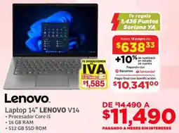 Soriana Súper Lenovo laptop 14" oferta