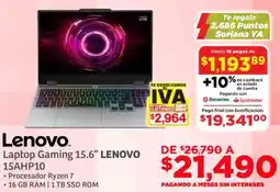 Soriana Súper Lenovo laptop gaming 15.6" oferta