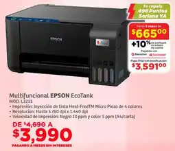 Soriana Súper Epson multifuncional ecotank oferta