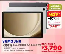 Soriana Súper Samsung galaxy tablet A9+ plata o gris oferta