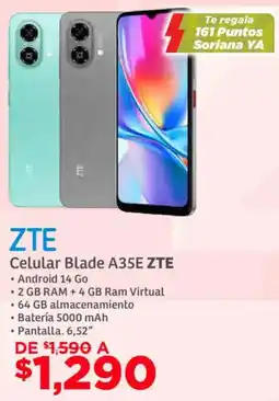 Soriana Súper Zte celular blade A35E oferta