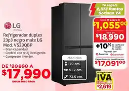 Soriana Súper Lg refrigerador duplex 23p3 negro oferta