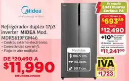 Soriana Súper Midea refrigerador duplex 17p3 inverter oferta