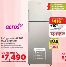 Soriana Súper Acros refrigerador oferta