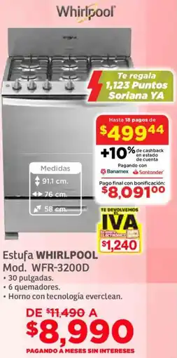 Soriana Súper Whirlpool estufa oferta