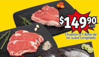 Chuletón o T-Bone de Res Suave Congelado
