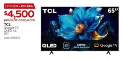 Costco TCL Google TV 65” oferta
