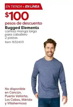 Costco Rugged Elements camisa manga larga para caballero oferta