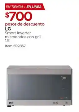 Costco LG smart inverter microondas con grill 1.5' oferta