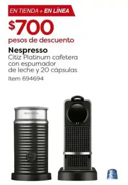 Costco Nespresso citiz platinum cafetera oferta