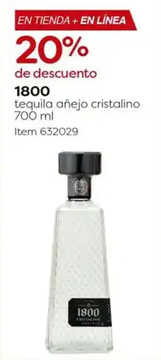 Costco 1800 tequila añejo cristalino oferta