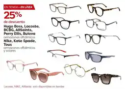 Costco Hugo Boss, Lacoste, BCBG, AllSaints, Perry Ellis, Bulova, Nike, Kate Spade, y/o Tous armazones oftalmicos oferta