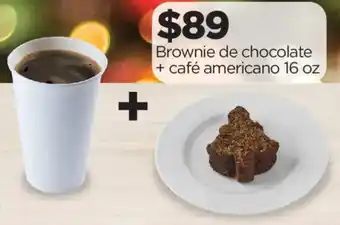Chedraui Brownie de chocolate + café americano 16 oz oferta