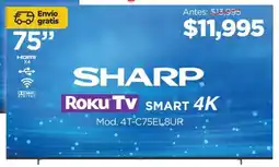 Chedraui Sharp Smart Roku TV 75" oferta