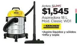 Chedraui Karcher Classic WD1 aspiradora 18 L oferta