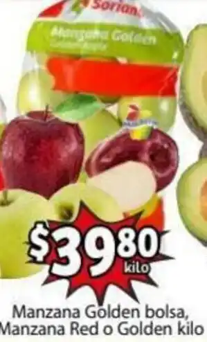 Manzana Golden Bolsa, Manzana Red o Golden Kilo