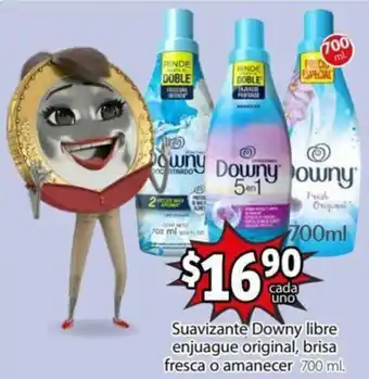 Soriana Mercado Suavizante Downy Libre Enjuague Original, Brisa Fresca o Amanecer 700ml oferta