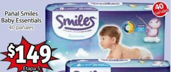 Pañal Smiles Baby Essentials 40 Pañales
