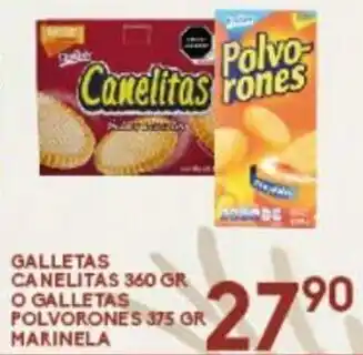 Galletas Canelitas 360gr o Galletas Polvorones 375gr Marinela