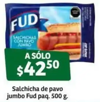 Soriana Súper Salchicha de Pavo Jumbo Fud 500g oferta
