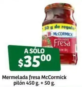 Soriana Súper Mermelada Fresa McCormick Pilón 450g + 50g oferta